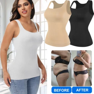 Canotta donna modellante a compressione controllo pancia cami camicetta shaper gilet US - Foto 1 di 28