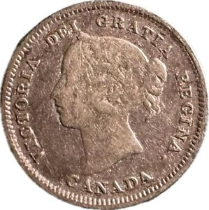 1884 Canada 5 Cents, Far 4, Fine Grade
