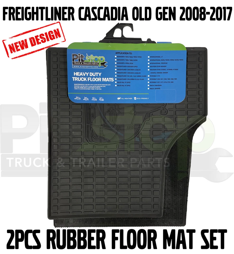 Freightliner Cascadia Old Gen 2008-2017 All Weather Rubber Floor Mats MAT Liners - Image 1 of 4