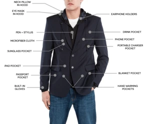 Nuevo Blazer BAUBAX Para Hombre Azul Marino - Elección de Talla - Imagen 1 de 3