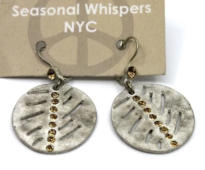 Pendientes colgantes de plata con círculo de susurros de temporada cristales de Swarovski de oro #2 Foto 1 de 4