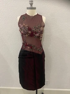 NWT Cascade Halle Berry type dress with embroidered bodice ruby 6 - Picture 1 of 4