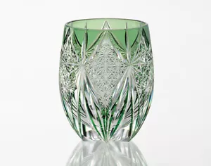 Edo Kiriko Tatsuya Nemoto "Subaru" 3 colours Rocks glass Japan - Picture 1 of 8