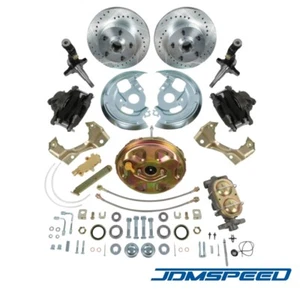 Power Disc Brake Conversion Kit Drilled & Slotted Rotors For 1967-1969 Camaro - Picture 1 of 6