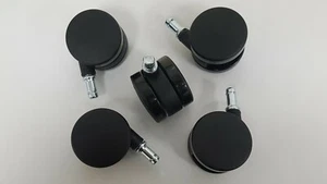5er Set Büro Bedienerstuhl Möbel Lenkrollen 60 mm, 11 mm Stiftrollen - Bild 1 von 9