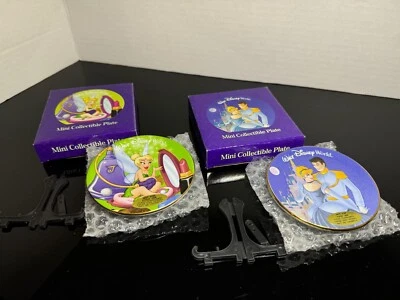 "Mini platos coleccionables de Walt Disney World Tinker Bell y Cenicienta 3,25""" Foto 1 de 4
