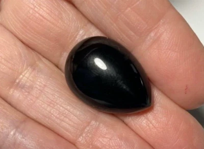 (7) SEVEN PIECES GENUINE BLACK ONYX PEAR SHAPE CABS  25/18 MM BELOW WHOLESALE!!! - Image 1 of 4