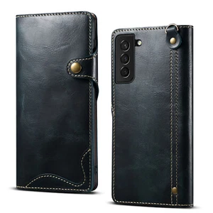 Real First Cowhide Leather Flip Case 4 Slots for Samsung Galaxy - Picture 1 of 17