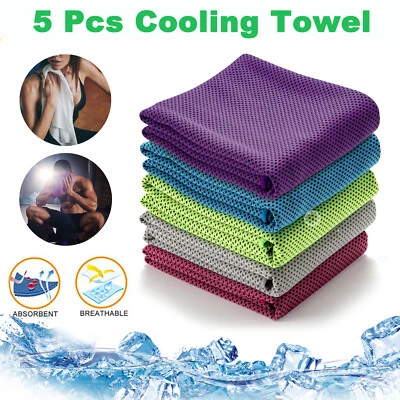 5 Pack Cooling Towel Ice Towel Neck Wrap For Sports Running Jogging Gym Chilly - Image 1 of 4
