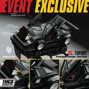 Top Art 1:64 LBWK Lamborghini Countach Black TMCS 2025 Event Exclusive - Picture 1 of 8