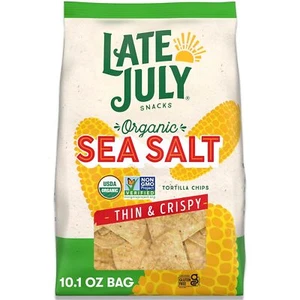 Late July Snacks Thin and Crispy Organic Tortilla Chips with Sea Salt, 10.1 o... - Picture 1 of 5