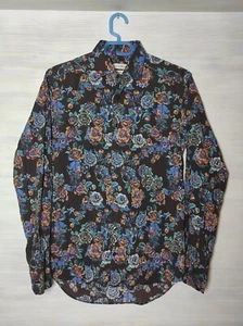 ETRO SHIRT WITH FLORAL PATTERT MENS SLIM FIT COTTON SIZE S COLLAR 38 - Picture 1 of 9