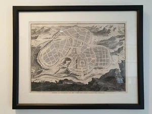 Plan impreso antiguo 1750 antigua Jerusalén Israel Tierra Santa Templo del Rey Salomón - Imagen 1 de 12