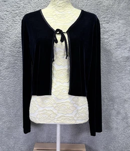 Vintage Damen große royalblaue Bolero Jacke Samt vorne offen Cardigan Cropped - Bild 1 von 8