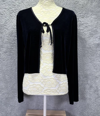 Cardigã vintage feminino grande azul royal jaqueta bolero veludo frente aberta recortada - Imagem 1 de 4