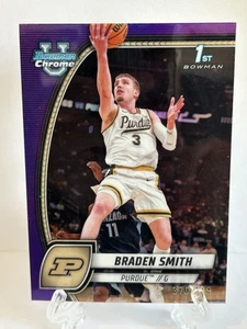 Braden Smith 2024-25 Bowman University 1st Purdue refractor púrpura/399 - Imagen 1 de 2