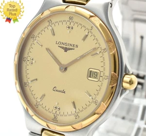 *N COMO NUEVO* Reloj para hombre vintage LONGINES Conquest L1.614.3 cuarzo esfera dorada JAPÓN - Imagen 1 de 12
