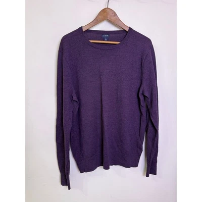 Suéter J.Crew Para Hombre Mezcla de Lana Merino Cuello Redondo Púrpura Ciruela Manga Larga Talla L Foto 1 de 4