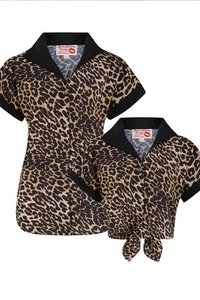 RocknRomance retro Leoparden Bluse rockabilly Leo Wickelbluse - Bild 1 von 7