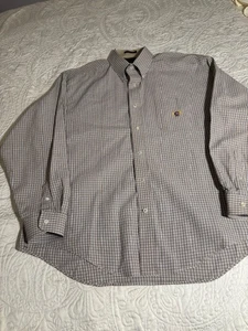 Alexander Julian Colours Dress Shirt Men's Large Brown Plaid Long Sleeve 90’s L - Picture 1 of 9