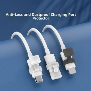 10Pcs Silicone Data Line Protector Cap Anti-Lost Charging Port Dust Plug - Photo 1 sur 9