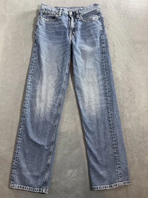 American Eagle Jeans Womens 2 Blue Low-Rise Baggy Straight Leg Denim Zip Fly - Image 1 of 4