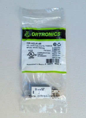 Совершенно новый набор из 2 Ortronics HDJ6-88 ясности высокой плотности Jack T568A/B 8Pos Wht - Изображение 1 из 4