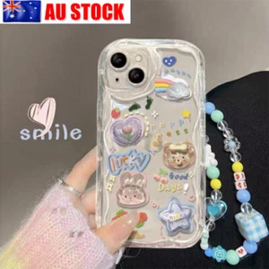 For iPhone 15 Pro Max 15plus Cute Bear 3D Glitter Bling Shockproof Case Cover - Picture 1 of 12