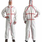 25-Pack 3M 4565-BLK-XL Hooded Disposable Protective Coverall White/Red Size XL