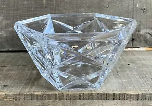 Vintage Crystal d'Arques 24% Lead Crystal Bowl Hexagonal Serving BOWL 9" France - Picture 1 of 6