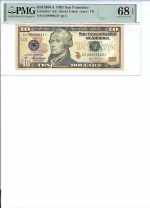 2004 $10 FRN FR2039-L* PMG 68 EPQ, San Francisco * Note S/N L08009633*!!! - Picture 1 of 2