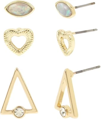 Juego de 3 pendientes de ópalo BCBGeneration 254799 corazón para mujer Foto 1 de 2