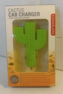 Cactus Novelty Vehicle Charging Device by Kikkerland 3 Way USB Car Charger - Picture 1 of 9