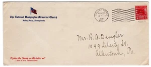 #645 Valley Forge 1928 FDC - Unlisted National Memorial Washington Church - Picture 1 of 2
