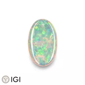 Opale Bianco Certificato IGI AUSTRALIA 4,74 Ct. Naturale Non Trattato OVALE Gioco di Colori - Foto 1 di 6