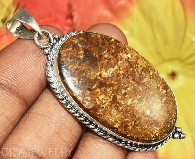 Colgante étnico de piedras preciosas de bronce enchapado en plata 925 u462-A101 Foto 1 de 4