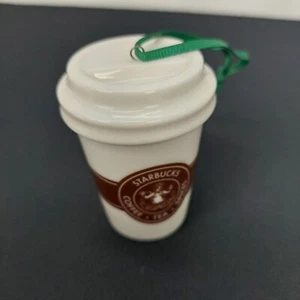 Starbucks Brown Logo Collection 2016 Holiday Coffee Cup Ornament Green Ribbon - Bild 1 von 4