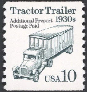 1991 US Scott #2457 Transportation Series: 10c Tractor Trailer Coil Single MNH - Picture 1 of 1