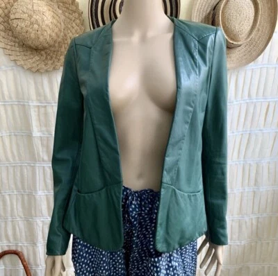 Theory Evergreen Leather Open Blazer Jacket - Image 1 of 4