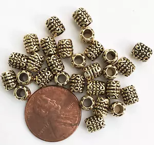 60 antiche perline distanziali tubo oro 6x5mm con foro 3mm, perline distanziali lega sfusa - Foto 1 di 1