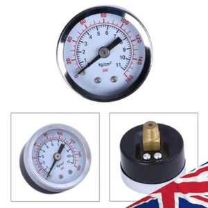 Air Compressor Hydraulic Pressure Gauge 1.5"Face Back Mount 1/8" NPT 160PSI - Picture 1 of 5