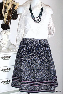 s. OLIVER Falten Rock skirt Blümchen blau blue size 36 38 44 XXL - Picture 1 of 4