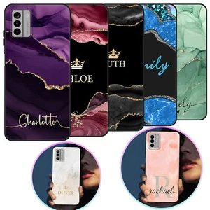 Silicone Marble Personalised Name Phone Case Cover For Nokia G42 C32 C02 G22 C22 - Zdjęcie 1 z 43