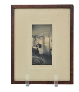 Antique Wallace Nutting Hand Colored Photograph 'The Book Settle' Signed 1909 - Picture 1 of 12