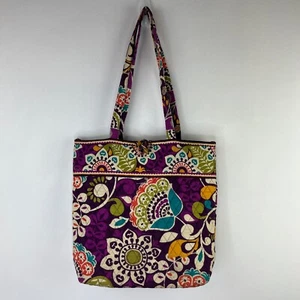 Vera Bradley große Schultertasche Tragetasche in Pflaume Crazy Cotton Quilt Floral - Bild 1 von 7