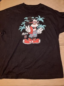 Disney Men’s  Neff Mickey-Mouse T-Shirt 2-XL Retro Black Active Graphic Tee - Picture 1 of 5