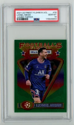 2021-22 Topps Finest Flashback Jumbo UEFA #30 LIONEL MESSI Psa 10 Gem Mint  Pop3 - Image 1 of 3
