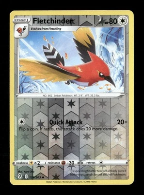 Fletchinder Reverse Holo Uncommon SWSH07: Evolving Skies 139/203 NM Pokemon NM - Image 1 of 2