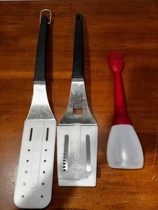 Pampered Chef Flexible Slotted Turner + Bar-B-Boss BBQ Grill + Basting Brush LOT - Picture 1 of 23