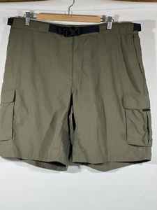 EMS Cargo Shorts Mens 40 Green 100% Nylon Belted Cargo Outdoor Hike Camp - Picture 1 of 24